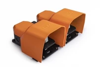 PDK Series Metal Protection (1NO+1NC)+(1NO+1NC) with Hole for Metal Bar Double Orange Plastic Foot Switch